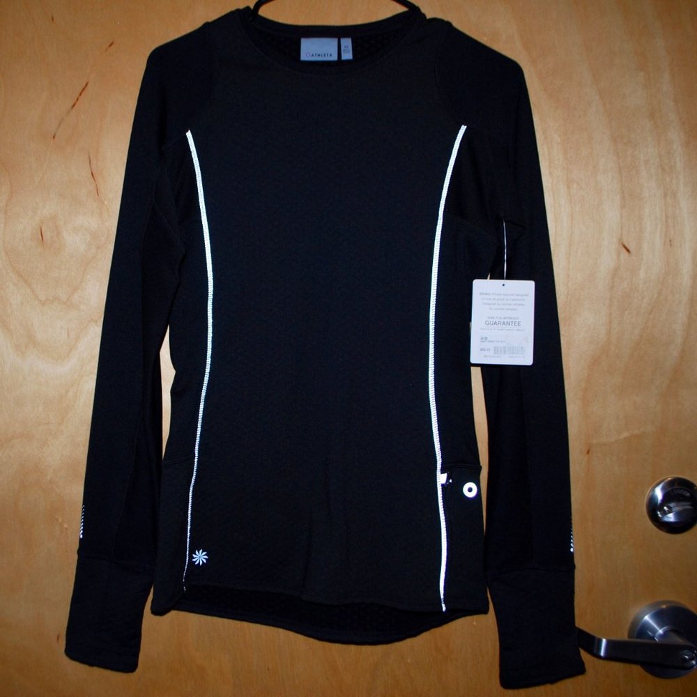 NWT Athleta Heat Zone Top Black XS